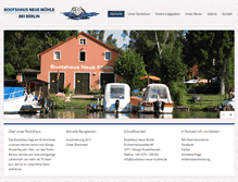 Tablet Screenshot of bootshaus-neue-muehle.de